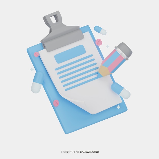 Illustration 3D du rapport sur la santé