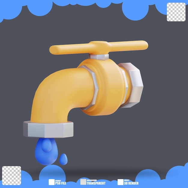 PSD illustration 3d du recyclage de l'eau 2