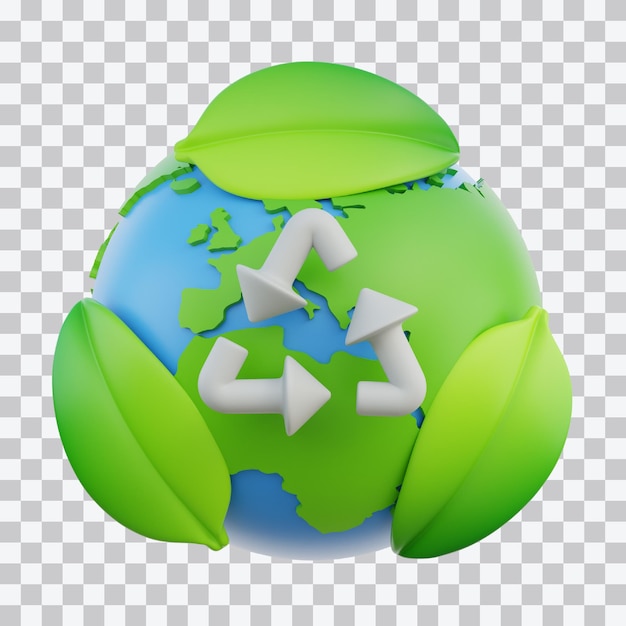 Illustration en 3D du recyclage