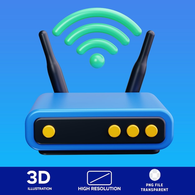 Illustration 3D du routeur Wi-Fi PSD