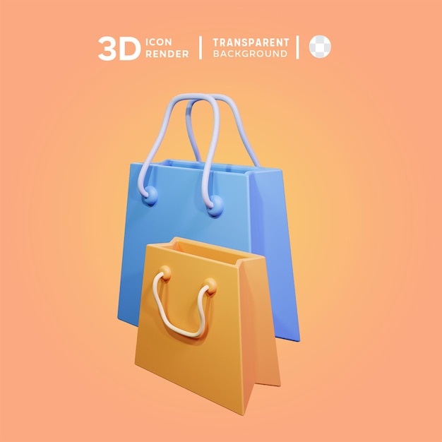 PSD illustration 3d du sac à courses psd