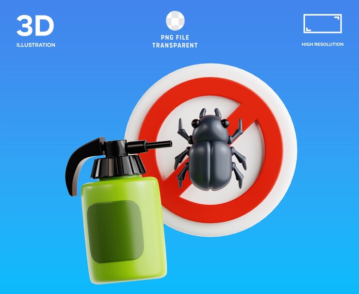 PSD illustration 3d du service de lutte contre les ravageurs du psd