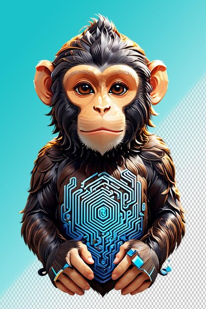 PSD illustration 3d du singe isolé sur un fond transparent