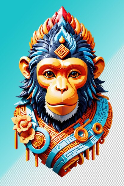 PSD illustration 3d du singe isolé sur un fond transparent