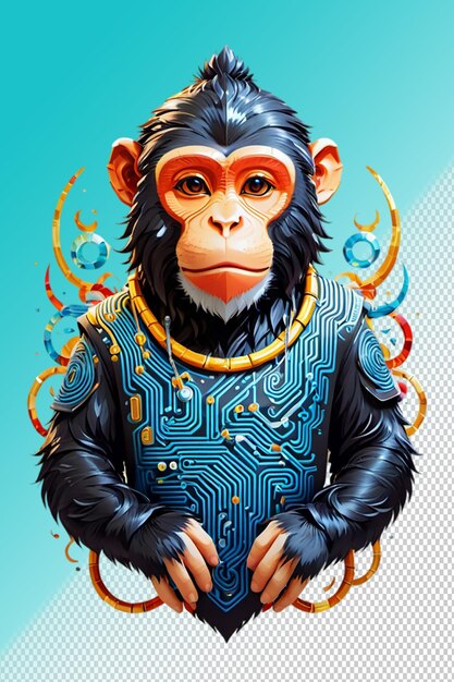 PSD illustration 3d du singe isolé sur un fond transparent