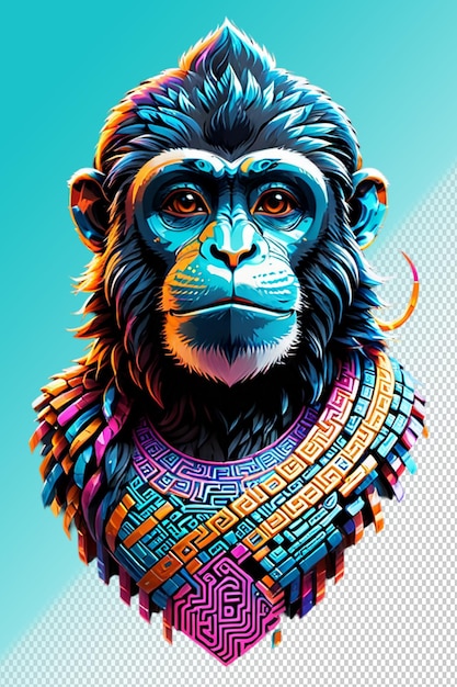 PSD illustration 3d du singe isolé sur un fond transparent