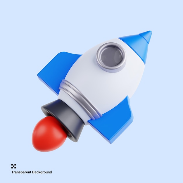 Illustration 3D du symbole de fusée de lancement