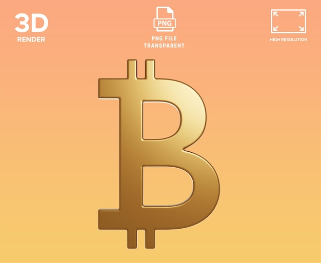 L'illustration 3D du symbole PSD Bitcoin F