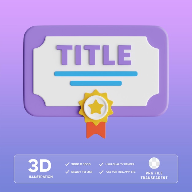 Illustration 3D du titre du PSD
