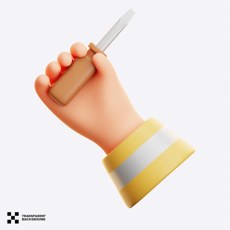 PSD illustration 3d du tournevis