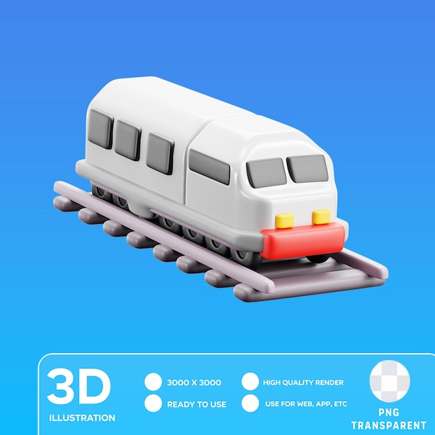 PSD illustration 3d du train psd