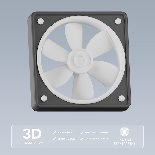 Illustration 3D du ventilateur PSD