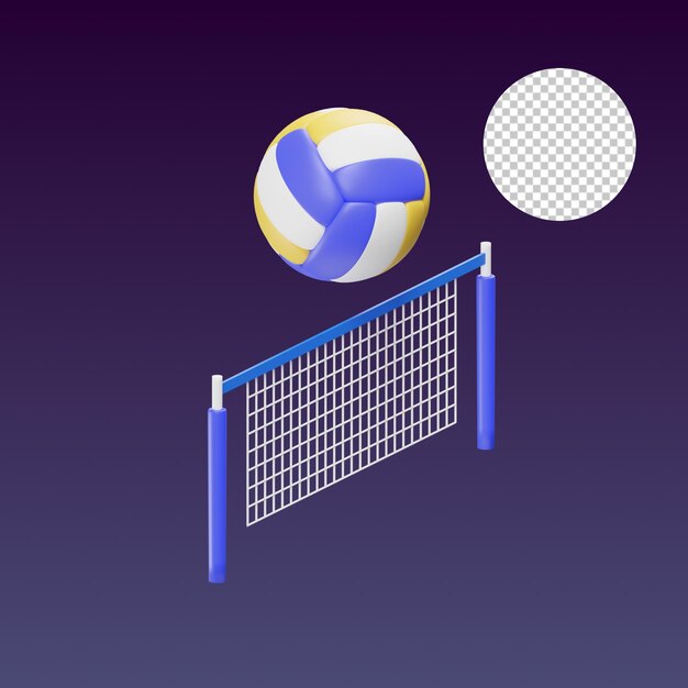 PSD illustration en 3d du volley-ball