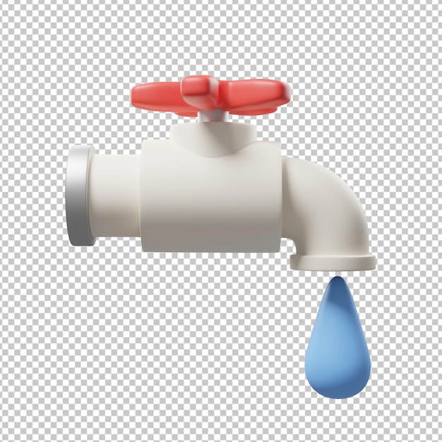illustration 3d de l'eau du robinet