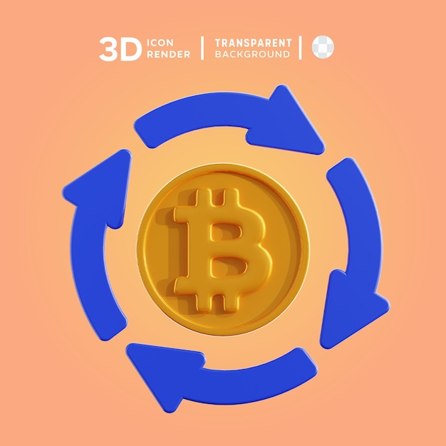 PSD illustration 3d de l'échange de cryptos psd