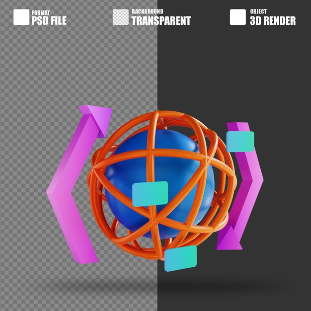 Illustration 3d échange Mondial 2