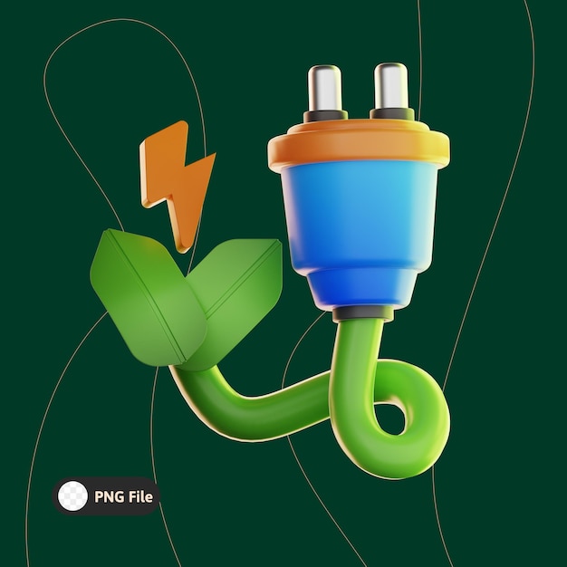 PSD illustration 3d de l'écologie de l'énergie verte