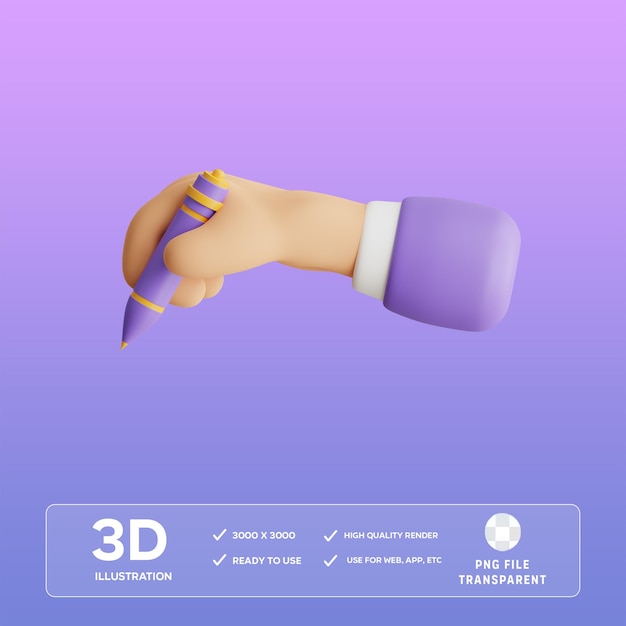 Illustration 3D écrite par PSD