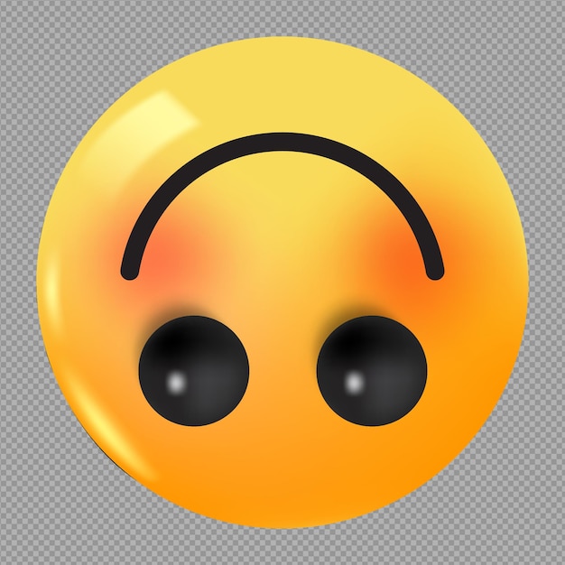 PSD illustration 3d de l'émoji du visage souriant à l'envers