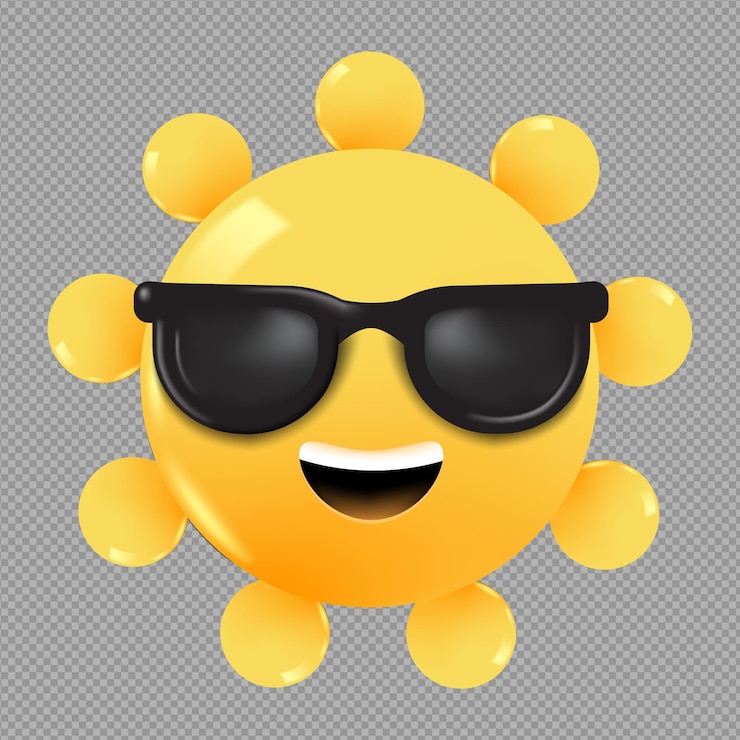 PSD illustration 3d de l'émoji du visage de tournesol