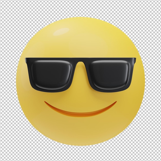 PSD illustration 3d emoji visage cool