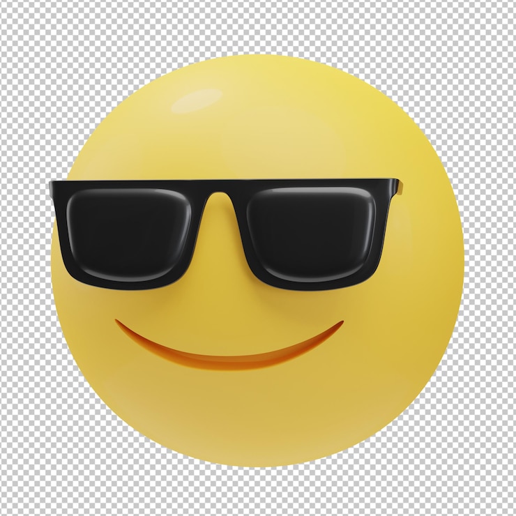 PSD illustration 3d emoji visage cool