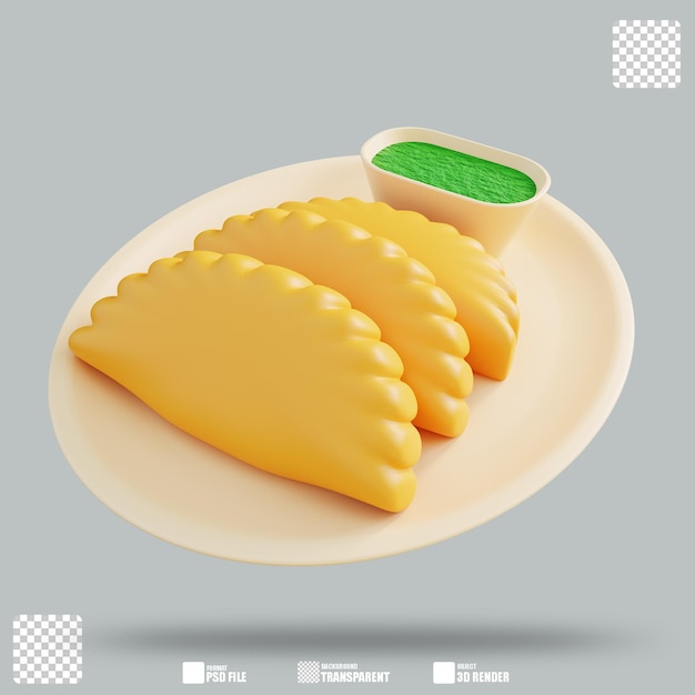 PSD illustration 3d empanadas 3