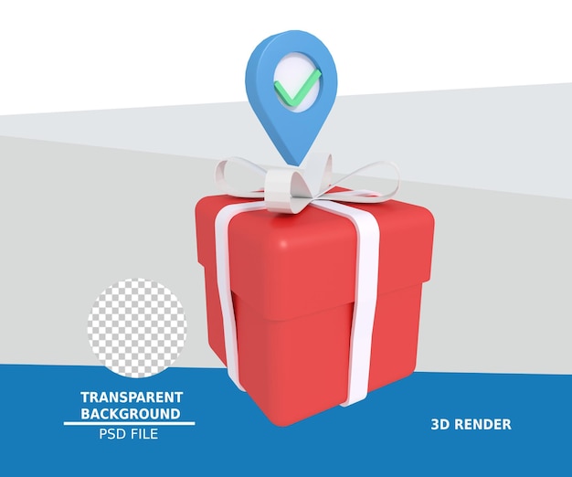 Illustration 3d De L'emplacement De La Boîte Cadeau