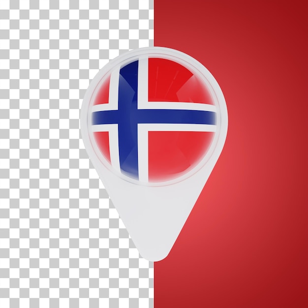 PSD illustration 3d de l'emplacement de la carte du drapeau de la norvège