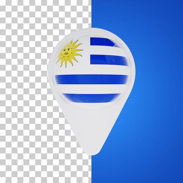 Illustration 3d De L'emplacement De La Carte Du Drapeau De L'uruguay