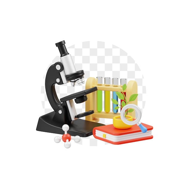 Illustration 3D de l'enseignement de la biologie
