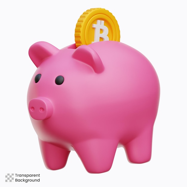 Une illustration 3D de l'épargne de Bitcoin