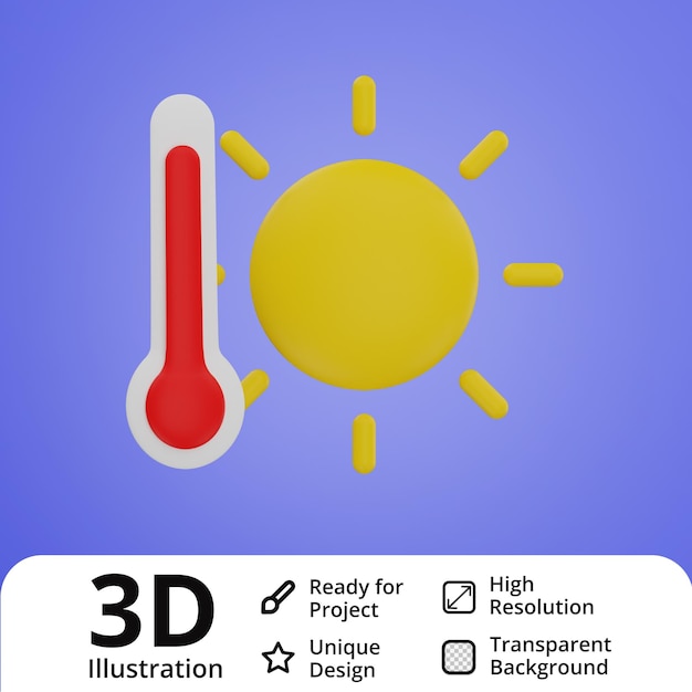 PSD illustration 3d de l'été chaud