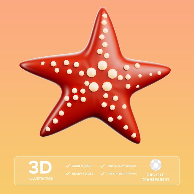 Illustration 3D d'une étoile de mer