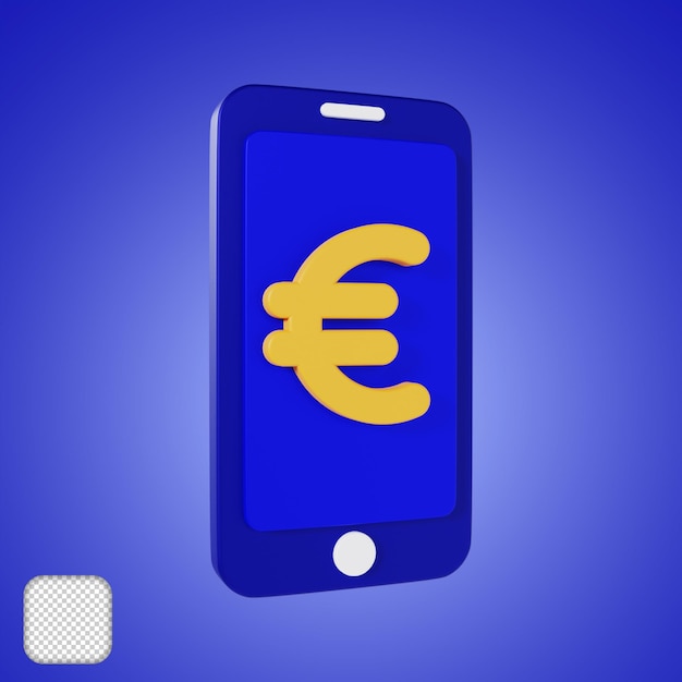 Illustration 3d de l'Euro Phone en ligne