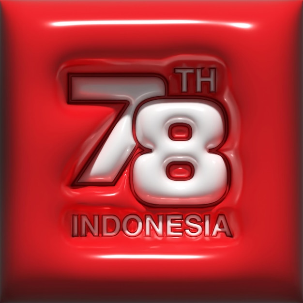 PSD illustration 3d fête de l'indépendance de l'indonésie