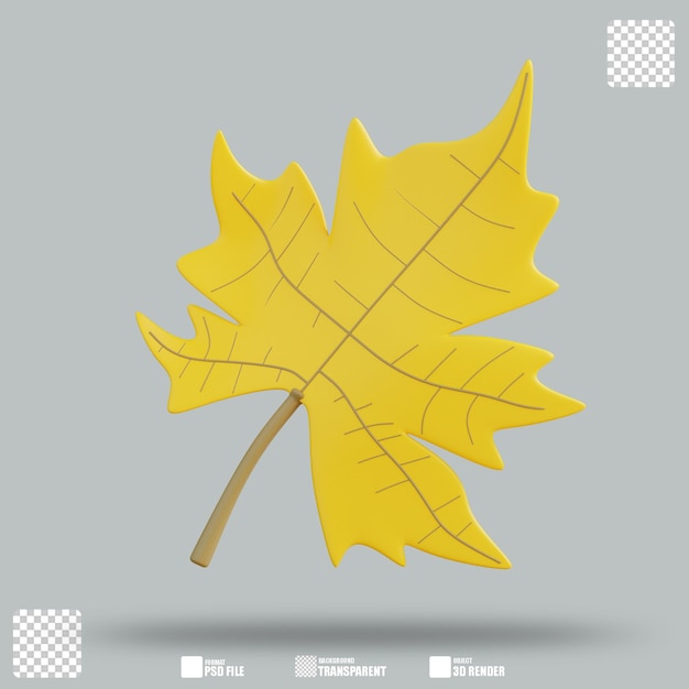Illustration 3D Feuille d'érable 2