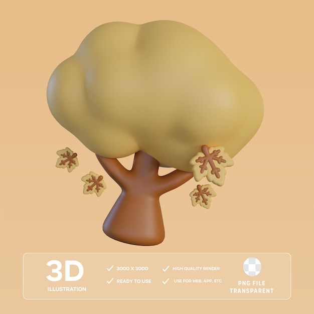 Illustration 3D des feuilles qui tombent