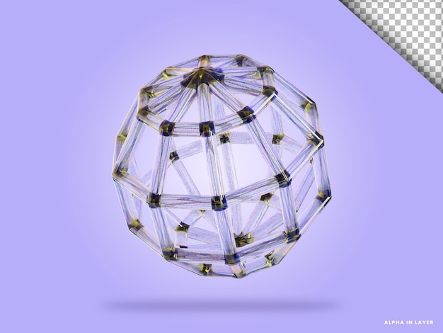 Illustration 3d de forme abstraite de verre de dispersion