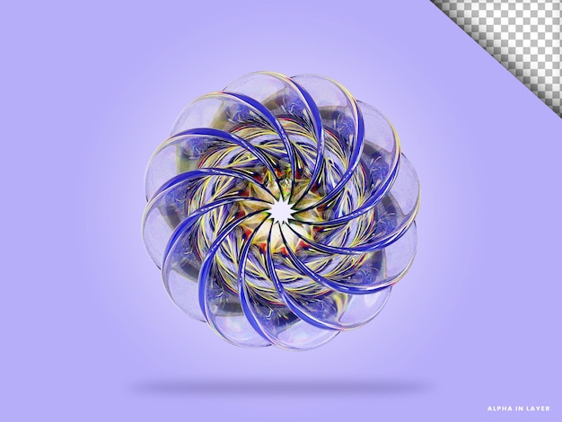 Illustration 3d De Forme Abstraite De Verre De Dispersion