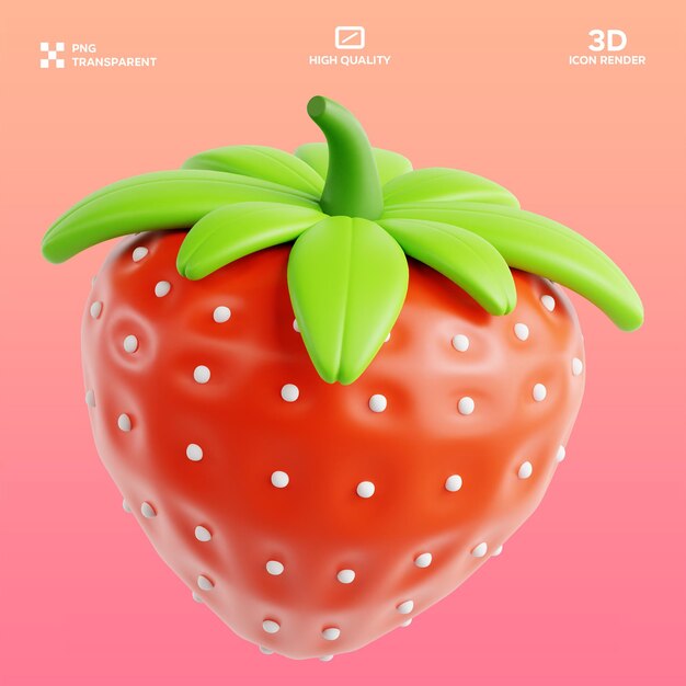 Illustration 3D de la fraise PSD