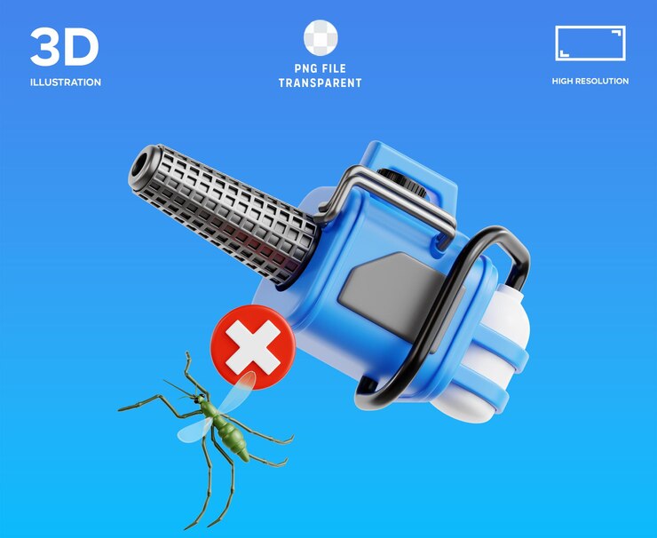 PSD illustration 3d de la fumigation du psd