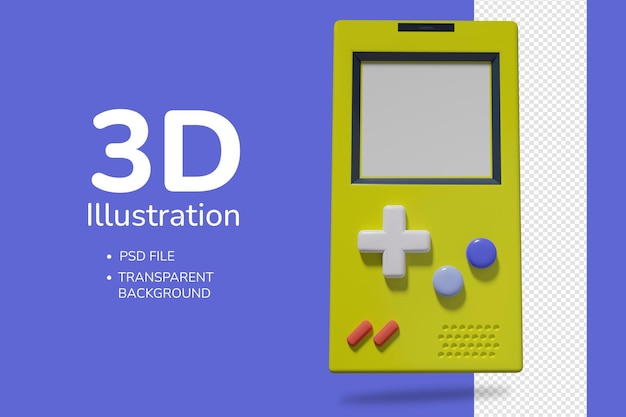 Illustration 3d De Gameboy Rétro