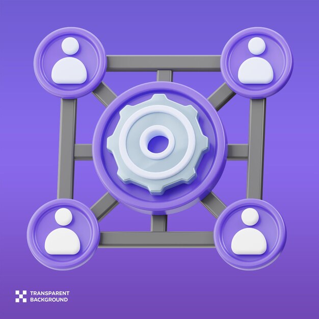 Illustration 3D de la gestion de l'équipe du PSD