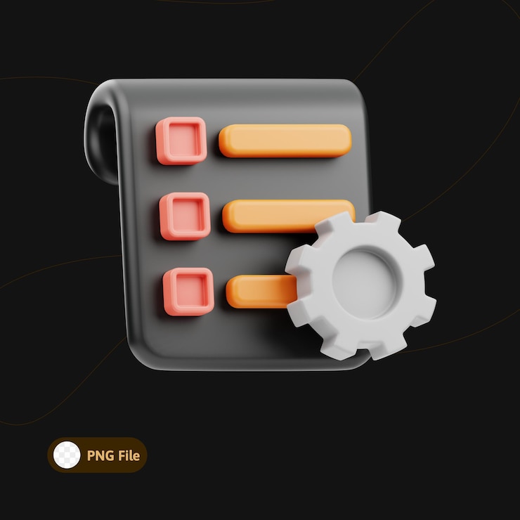 PSD illustration 3d de gestion de projet