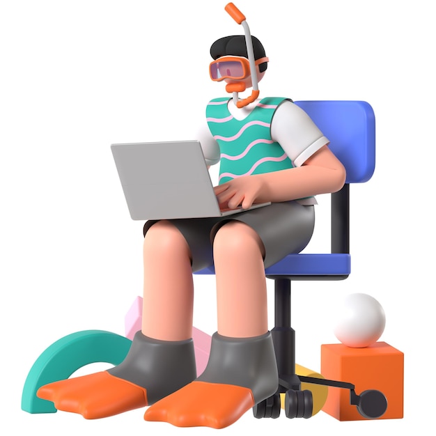 Illustration 3D de la gestion des tâches de travail intelligente
