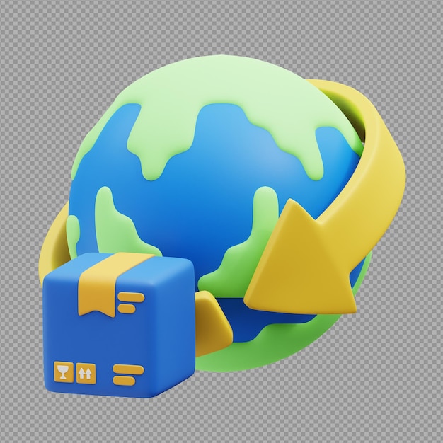 PSD illustration 3d d'un globe du monde