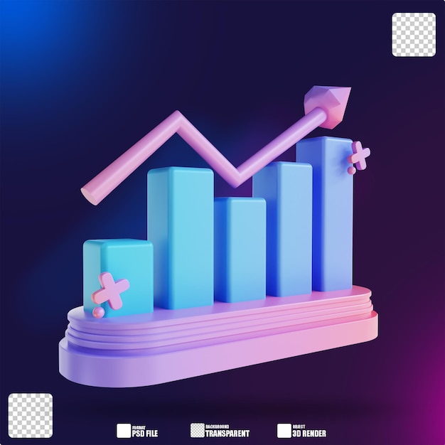 Illustration 3D graphique coloré vers le haut 2