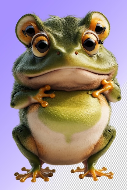 PSD illustration 3d de la grenouille isolée sur un fond transparent