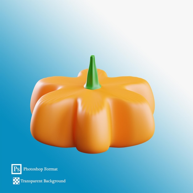 PSD illustration 3d de grosse citrouille